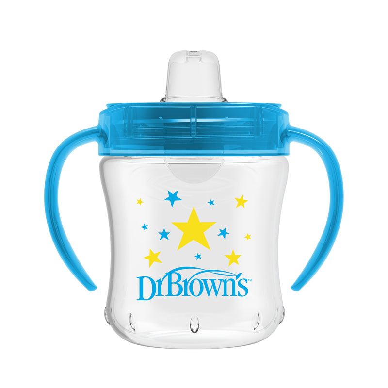 Dr Brown's Soft-Spout Transition Cup Blue Deco 180ml