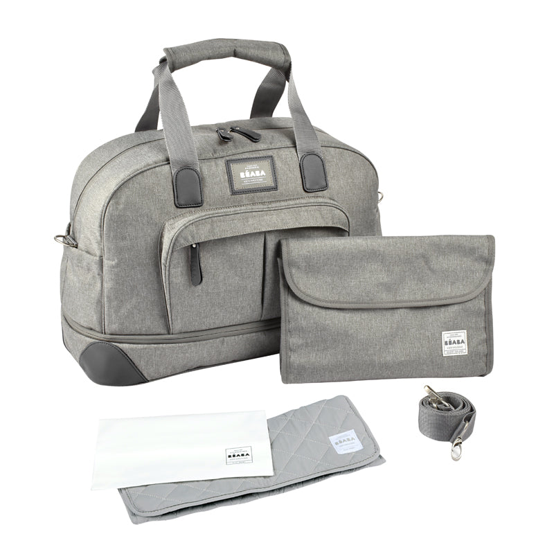 Beaba Amsterdam II Expandable Travel Changing Bag Heather Grey