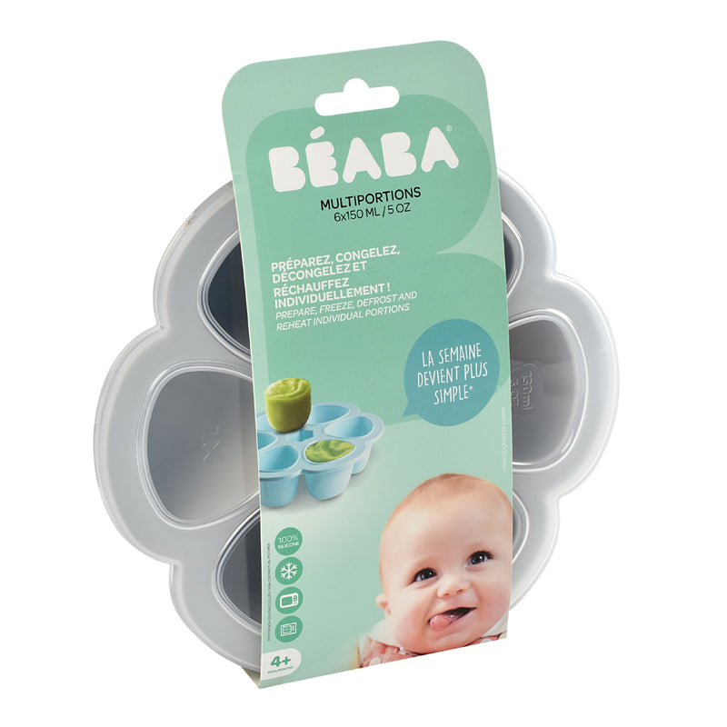 Beaba Silicone 6 Weaning Portions Storage Tray 1500ml Light Mist