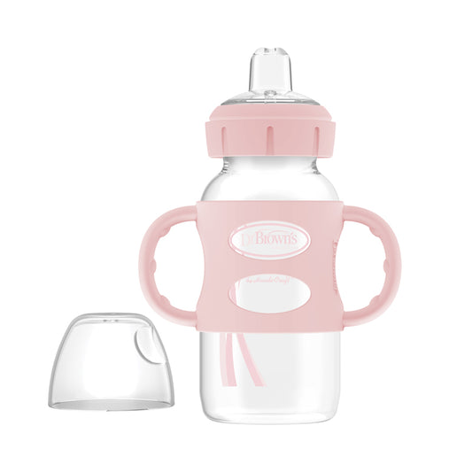 Dr Brown's Milestones Sippy Spout Bottle with Silicone Handles Pink 270ml