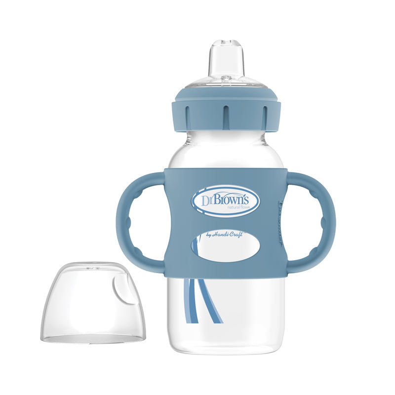 Dr Brown's Milestones Sippy Spout Bottle with Silicone Handles Blue 270ml