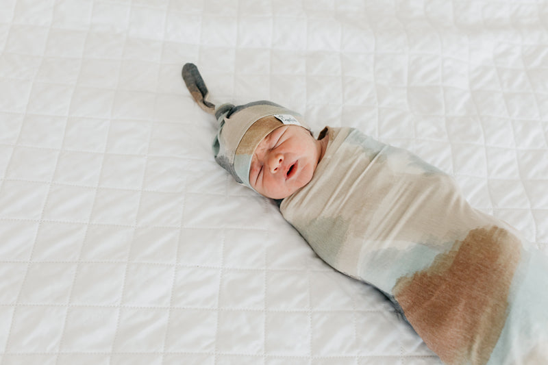 Copper Pearl Knitted Swaddle Blanket Picasso