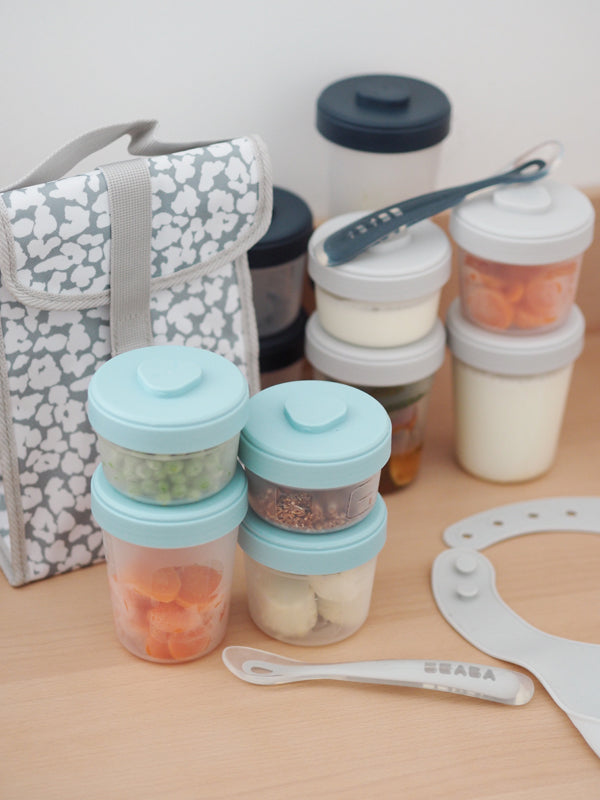 Beaba Baby Food Storage Clip Containers & Spoons Set