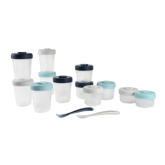Beaba Baby Food Storage Clip Containers & Spoons Set