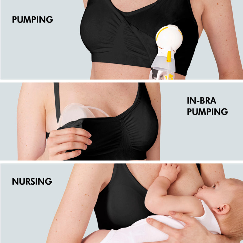 Medela 3 in 1 Nursing & Pumping Bra Black Small